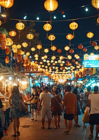 Night markets offer lively evening entertainment

